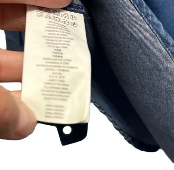 MICHAEL Michael Kors Blue Band Collar Cuffed Sleeve Blouse - Picture 6 of 6